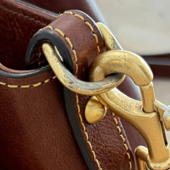 Dooney & Bourke Chestnut Florentine Leather Barlow Satchel Crossbody Handbag - Picture 15 of 16